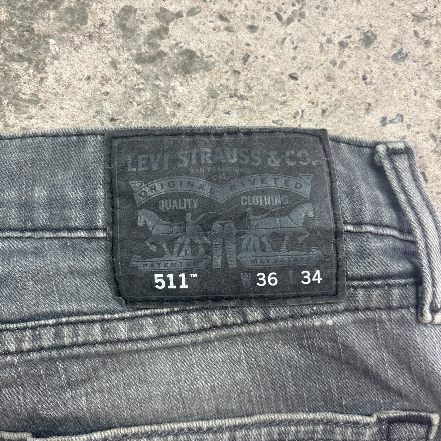 Grey Levis 511 Cut Off Jean Shorts | W36"