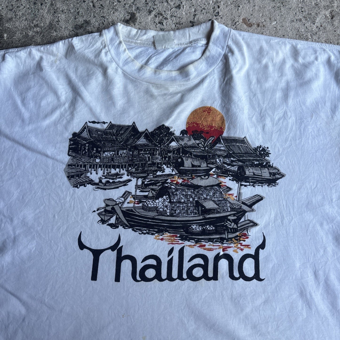 White Text & Graphic Thailand T-Shirt | Size 2XL