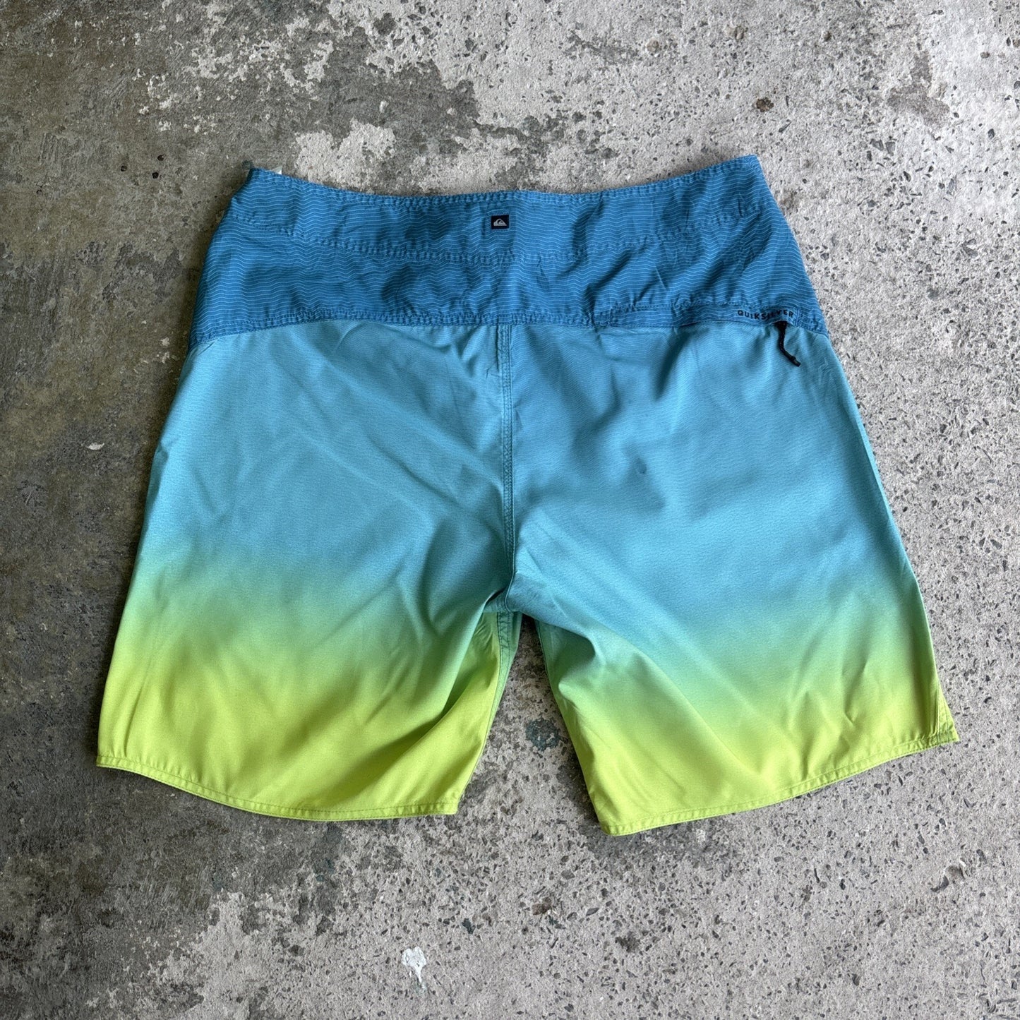 Blue & Yellow Quiksilver Gradient Board Shorts | W36"