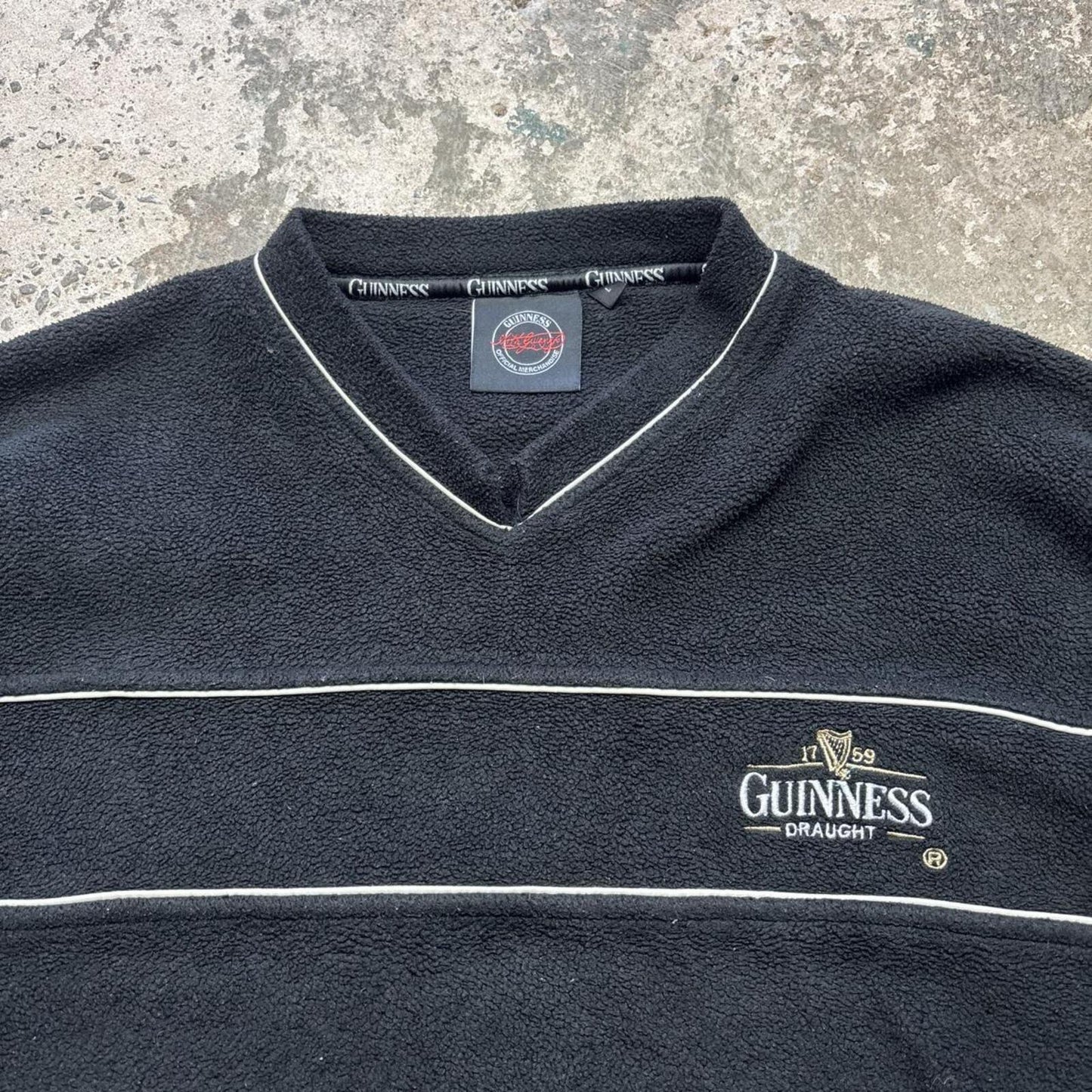 Vintage Black Guinness Men’s Fleece Sweatshirt - L