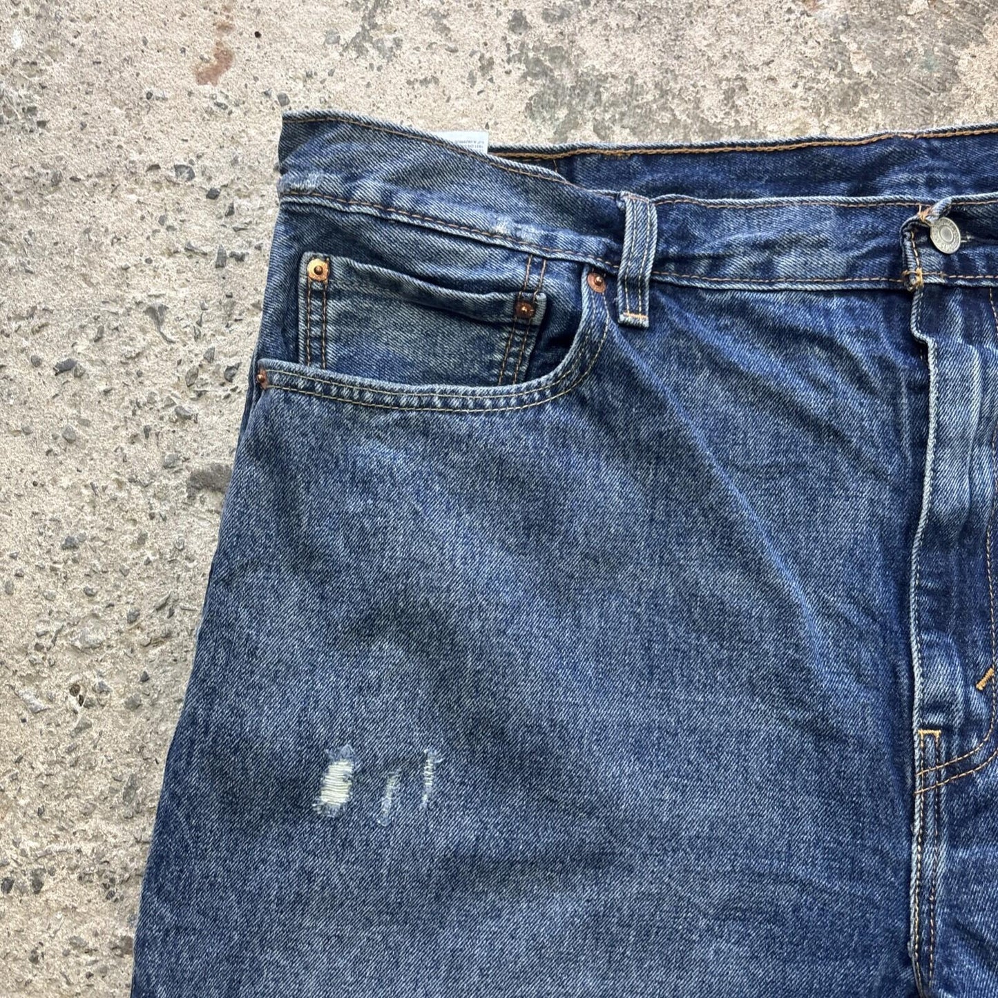 Distressed Blue Denim Levi’s 502 Men’s Cut Off Shorts | W42