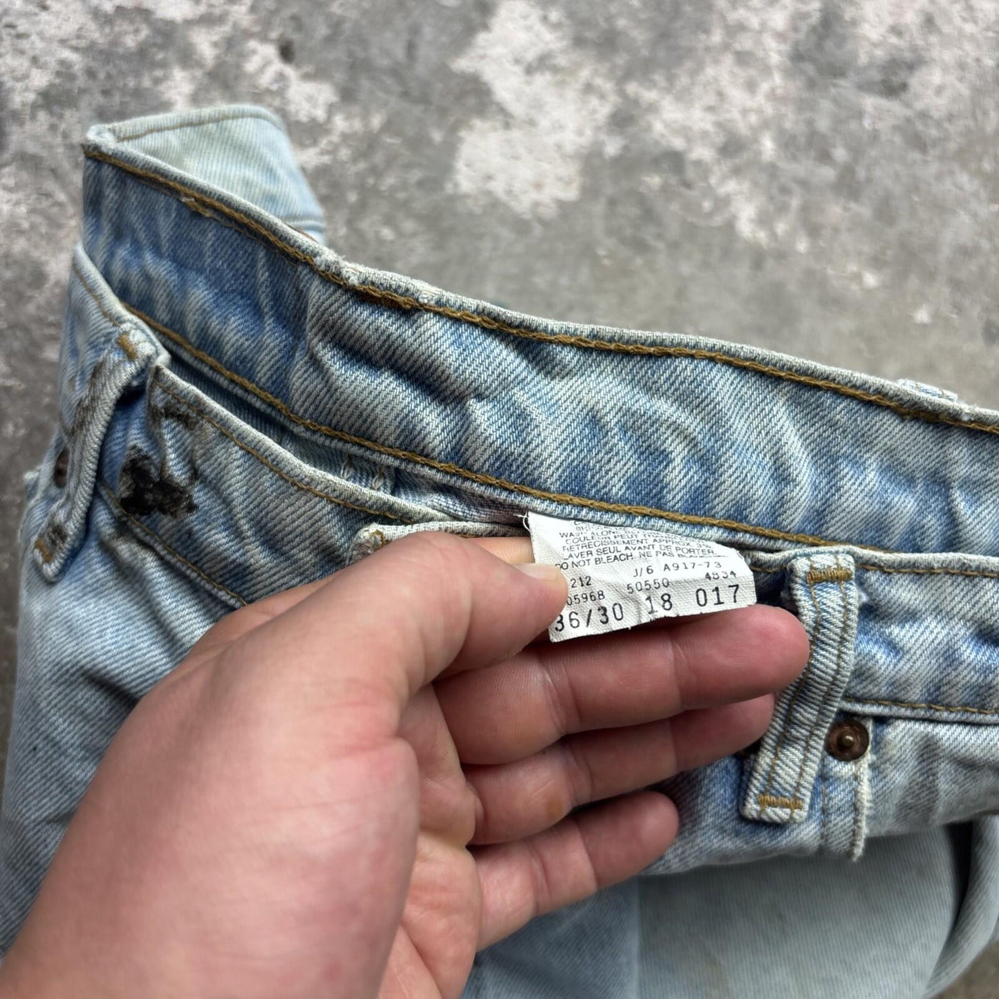 Vintage Light Blue Levi’s Men’s Cut Off Shorts Made In Canada | W36