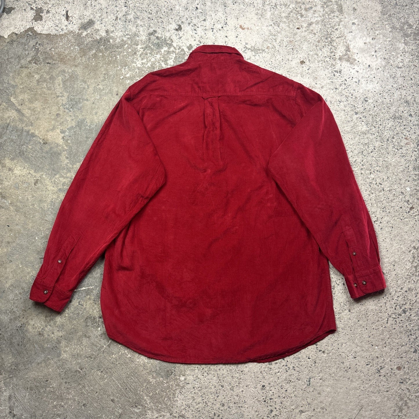 Red Corduroy John Ashford Long Sleeve Button Up Shirt | Size: L