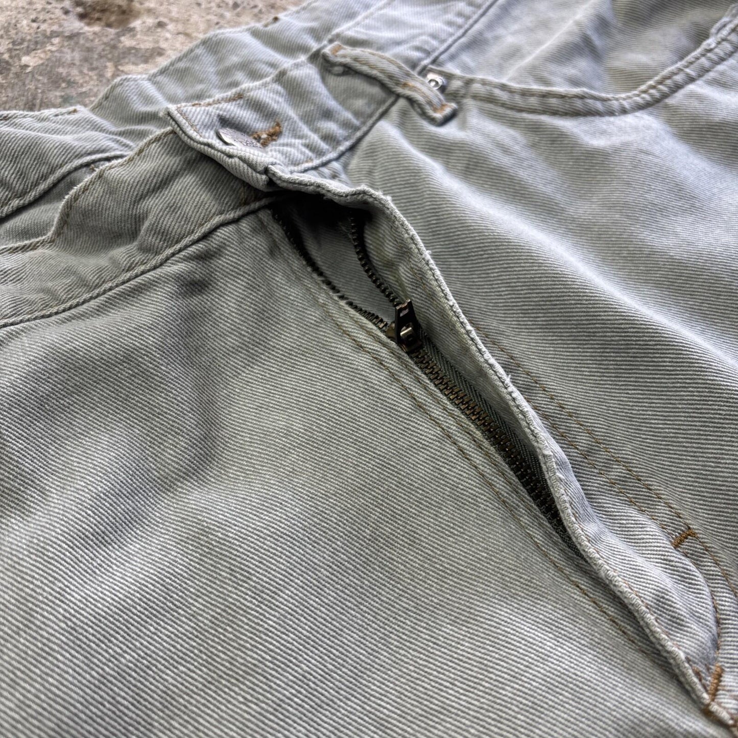 Grey Denim Lee Relaxed Fit Denim Jean Shorts | W38"