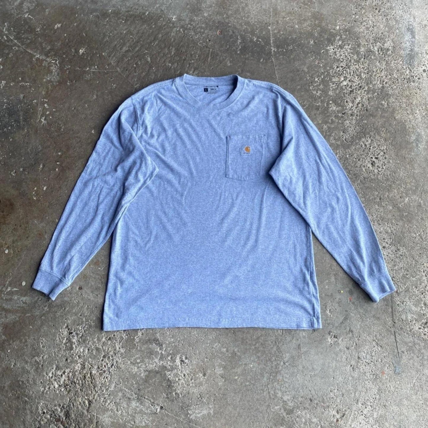 Grey Long-Sleeve Carhartt T-Shirt - L