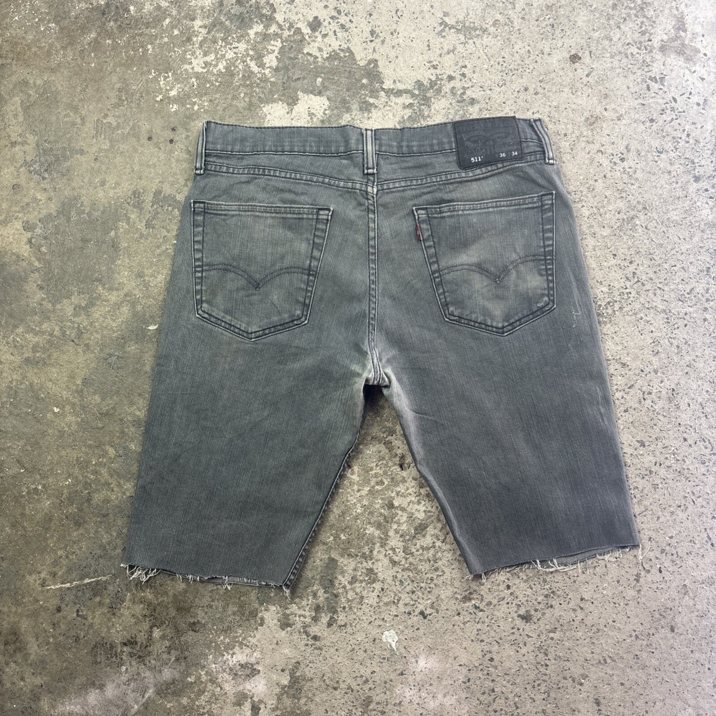 Grey Levis 511 Cut Off Jean Shorts | W36"