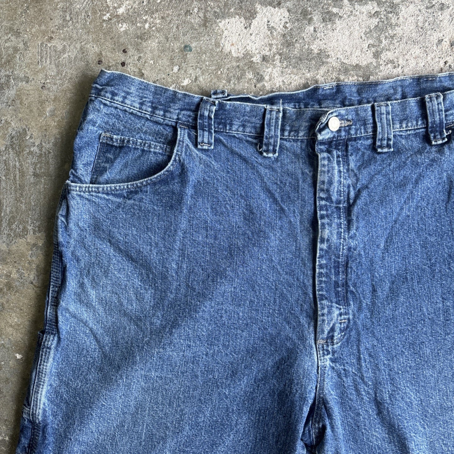 Blue Denim Wrangler Carpenter Jean Shorts | W44"