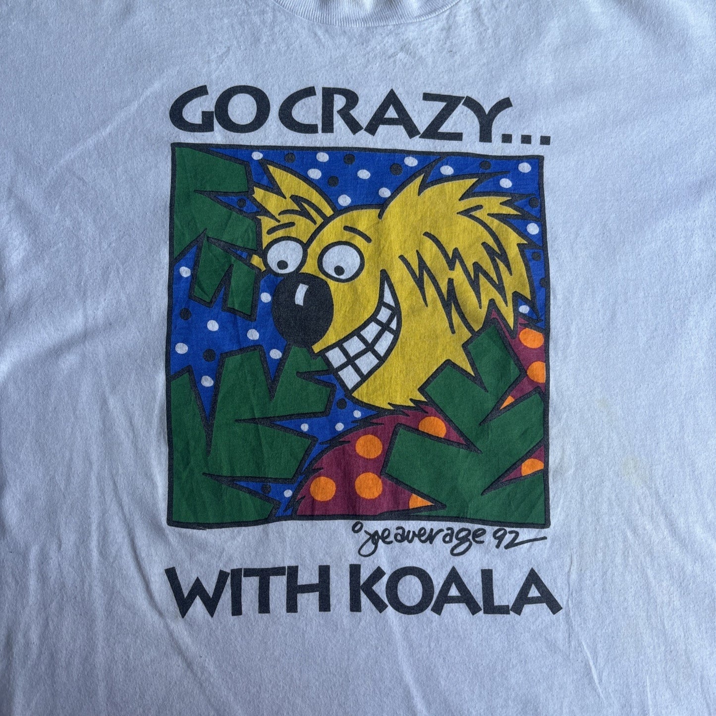 Vintage White Koala Graphic Single Stitch T-shirt | Size XL