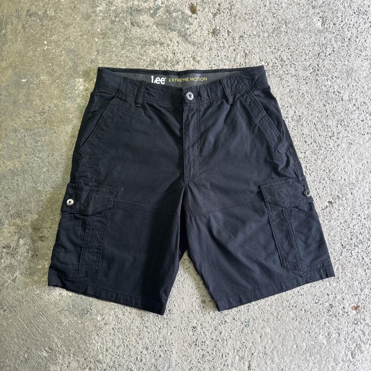 Black Lee Textured Cargo Shorts | W32"