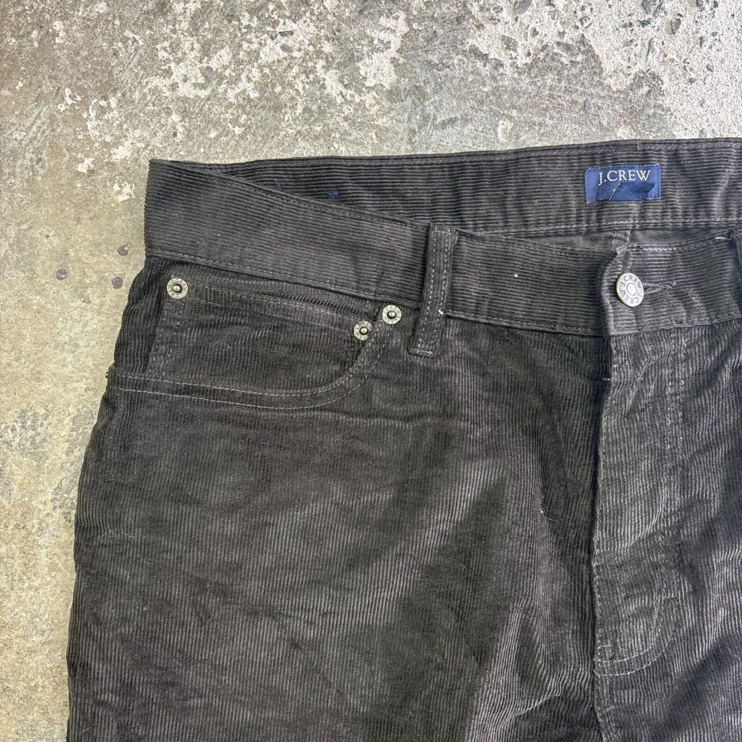 Dark Brown J.Crew Straight Corduroy Trousers | W33"