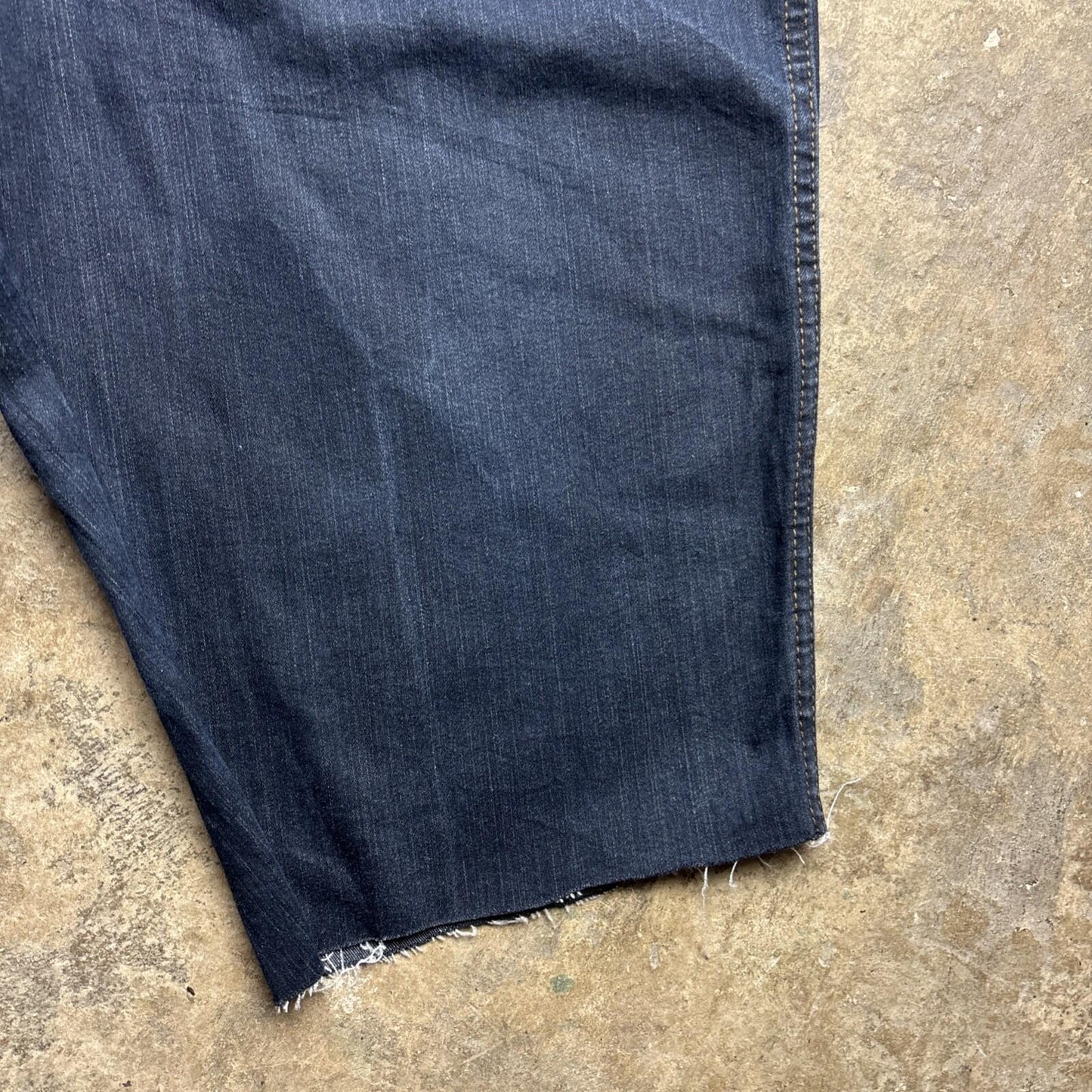 Navy Denim Wrangler Men’s Cut Off Texas Stretch Shorts | W38