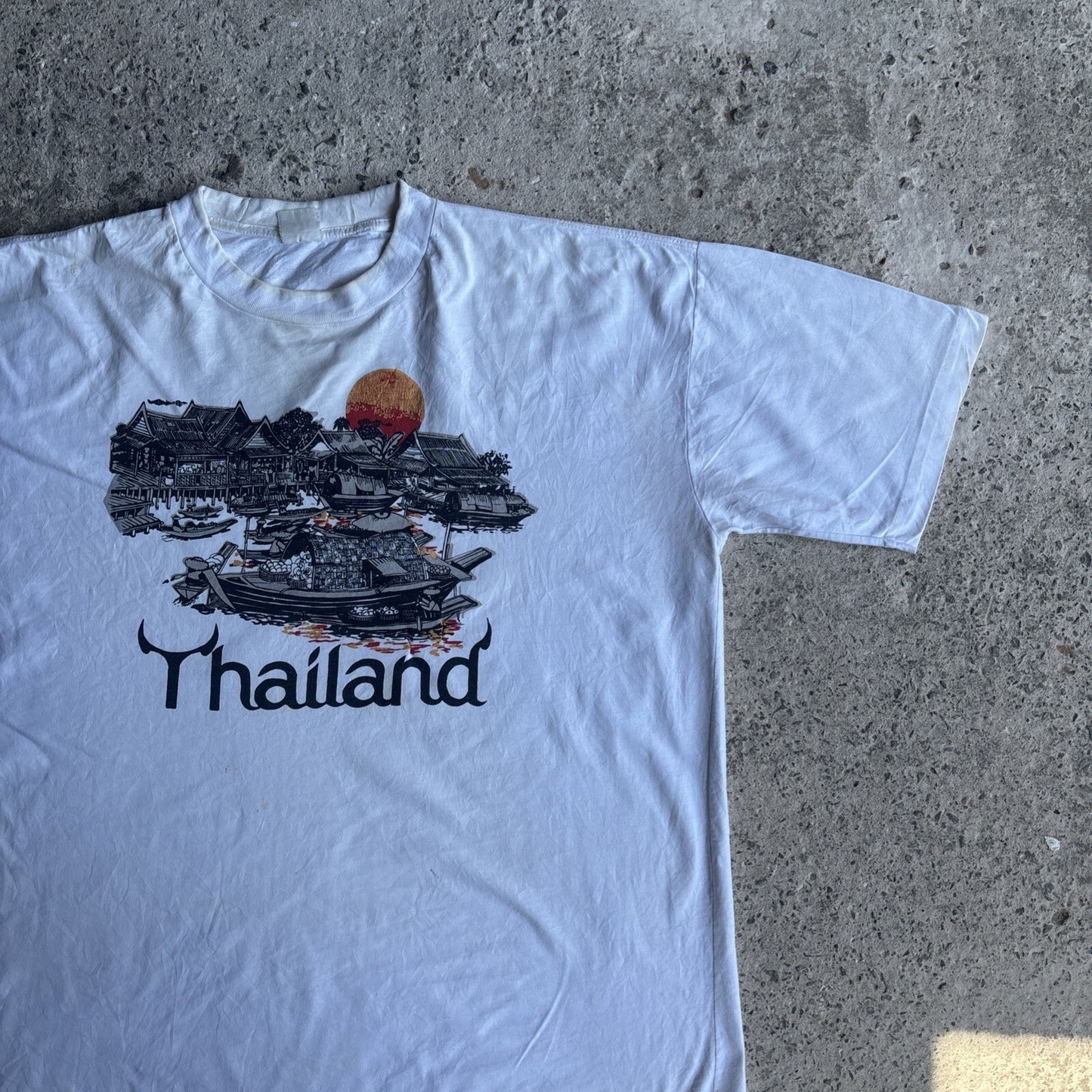 White Text & Graphic Thailand T-Shirt | Size 2XL