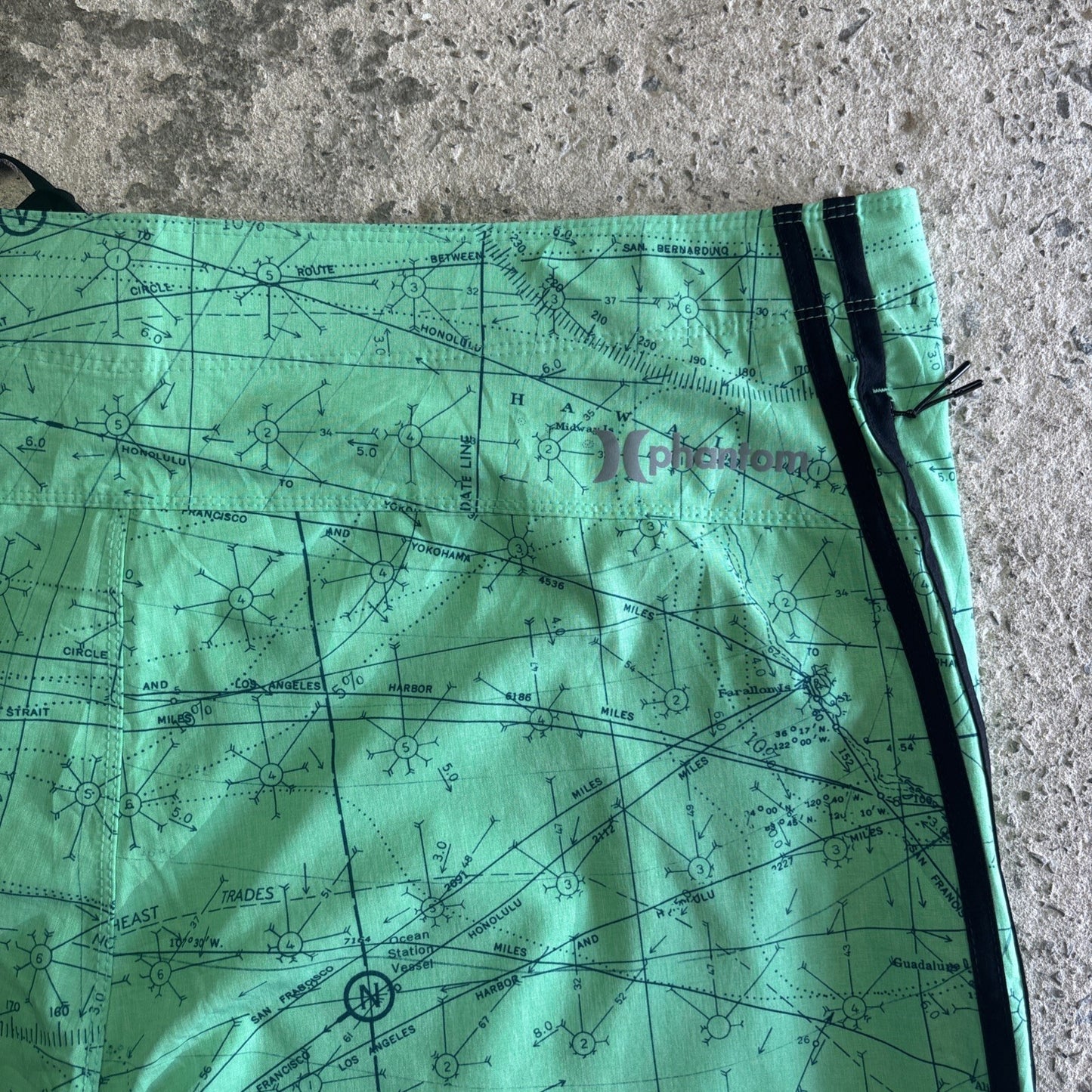 Green Hurley Pattern Print Board Shorts | W40"