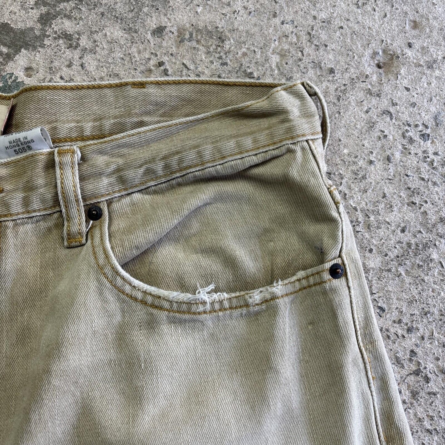 Tan Levi’s 505 Cut Off Denim Jean Shorts | W38"