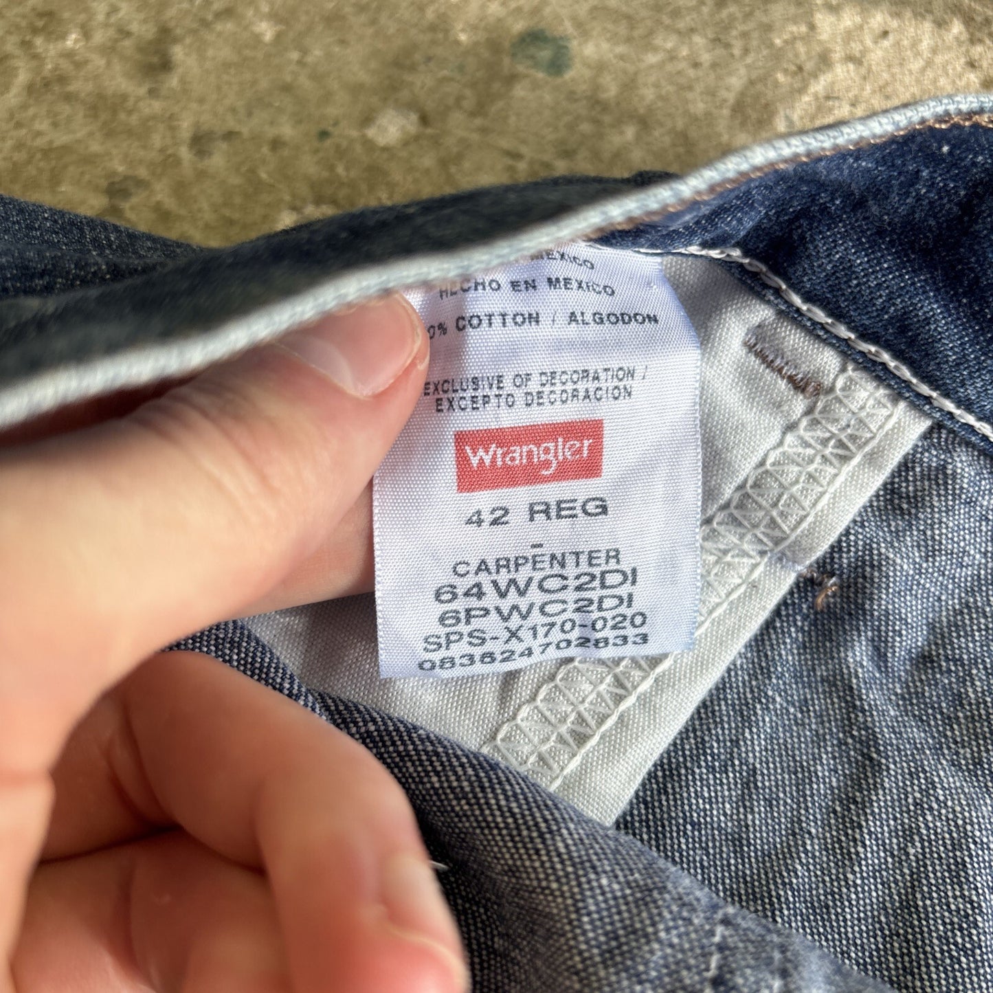 Blue Denim Wrangler Carpenter Jean Shorts | W42"