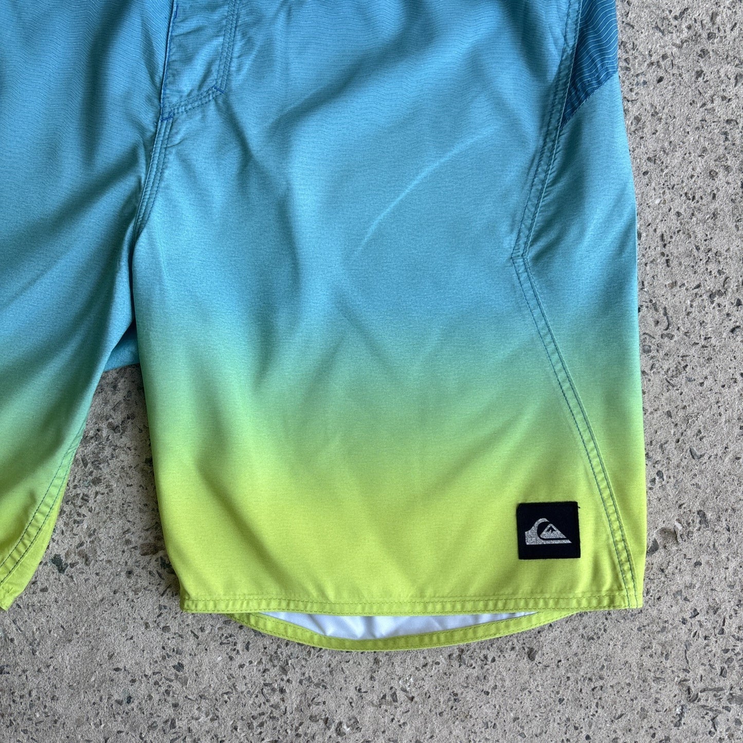Blue & Yellow Quiksilver Gradient Board Shorts | W36"