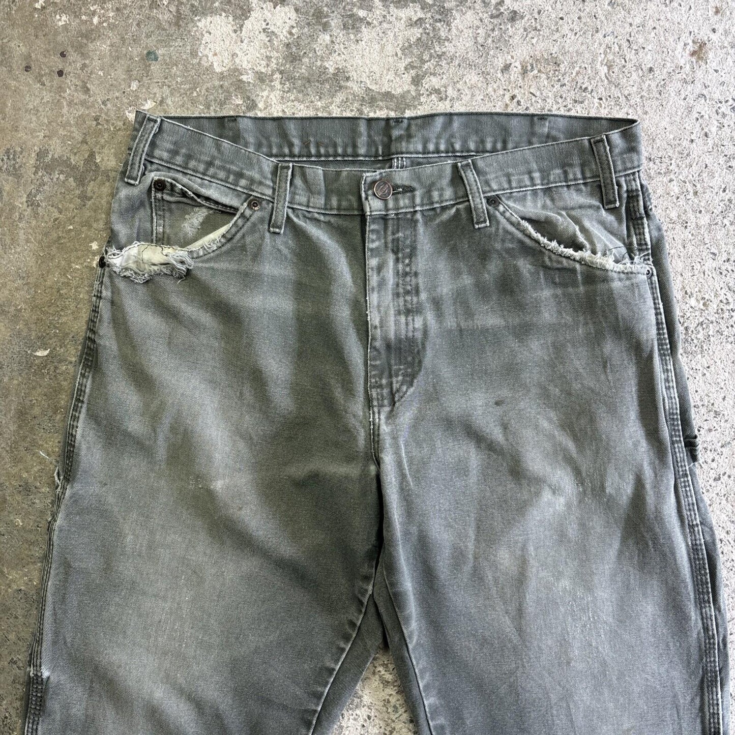 Grey Dickies Distressed Carpenter Pants | W36"