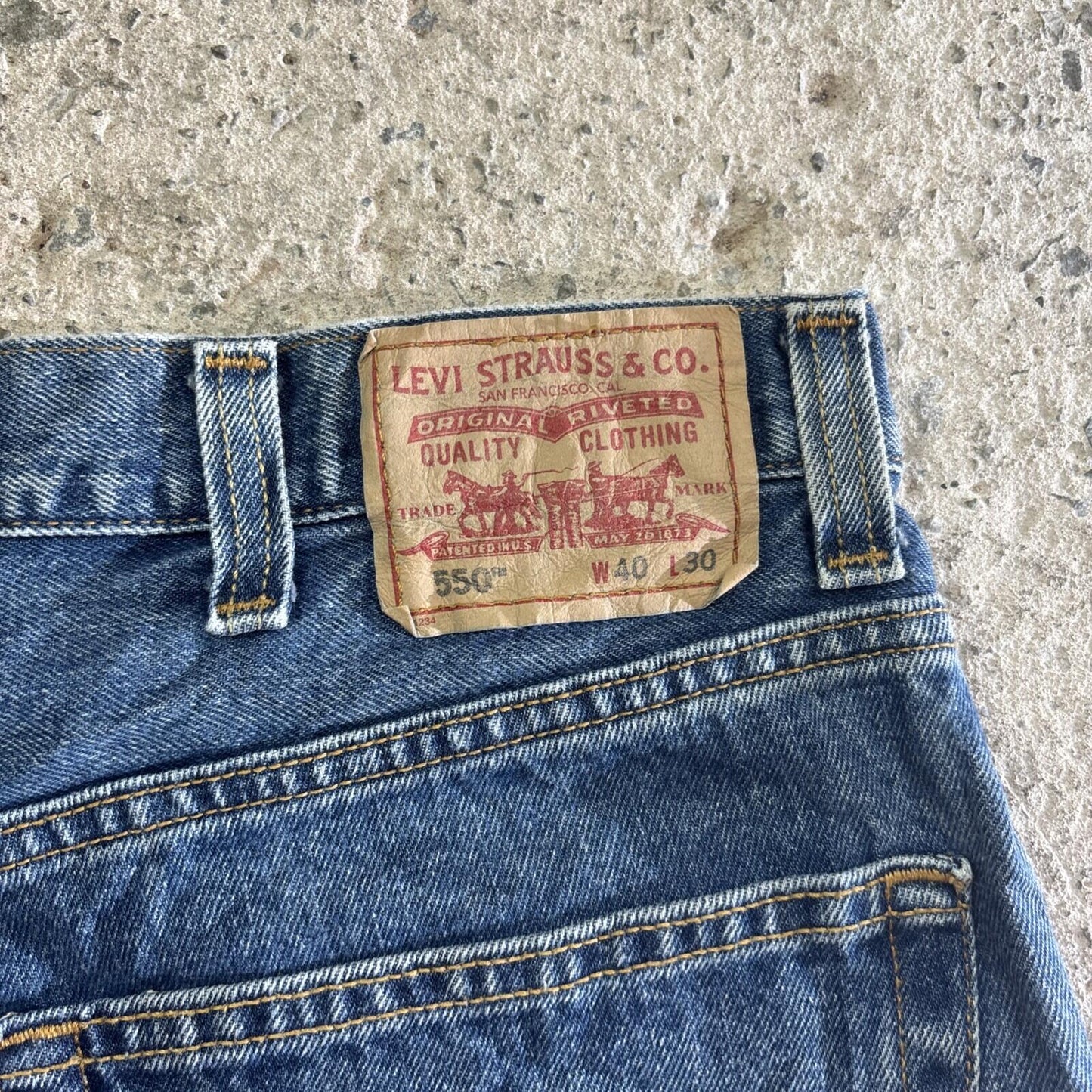 Vintage Blue Denim Levi’s 550 Relaxed Fit Jean Shorts | W40"