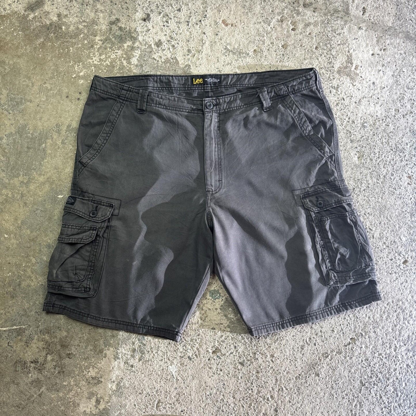 Dark Grey Lee Cotton Cargo Shorts | W42"