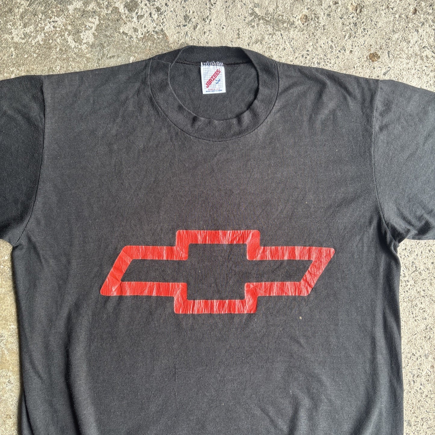 Black Chevrolet Graphic Print Single Stitch T-Shirt | Size L