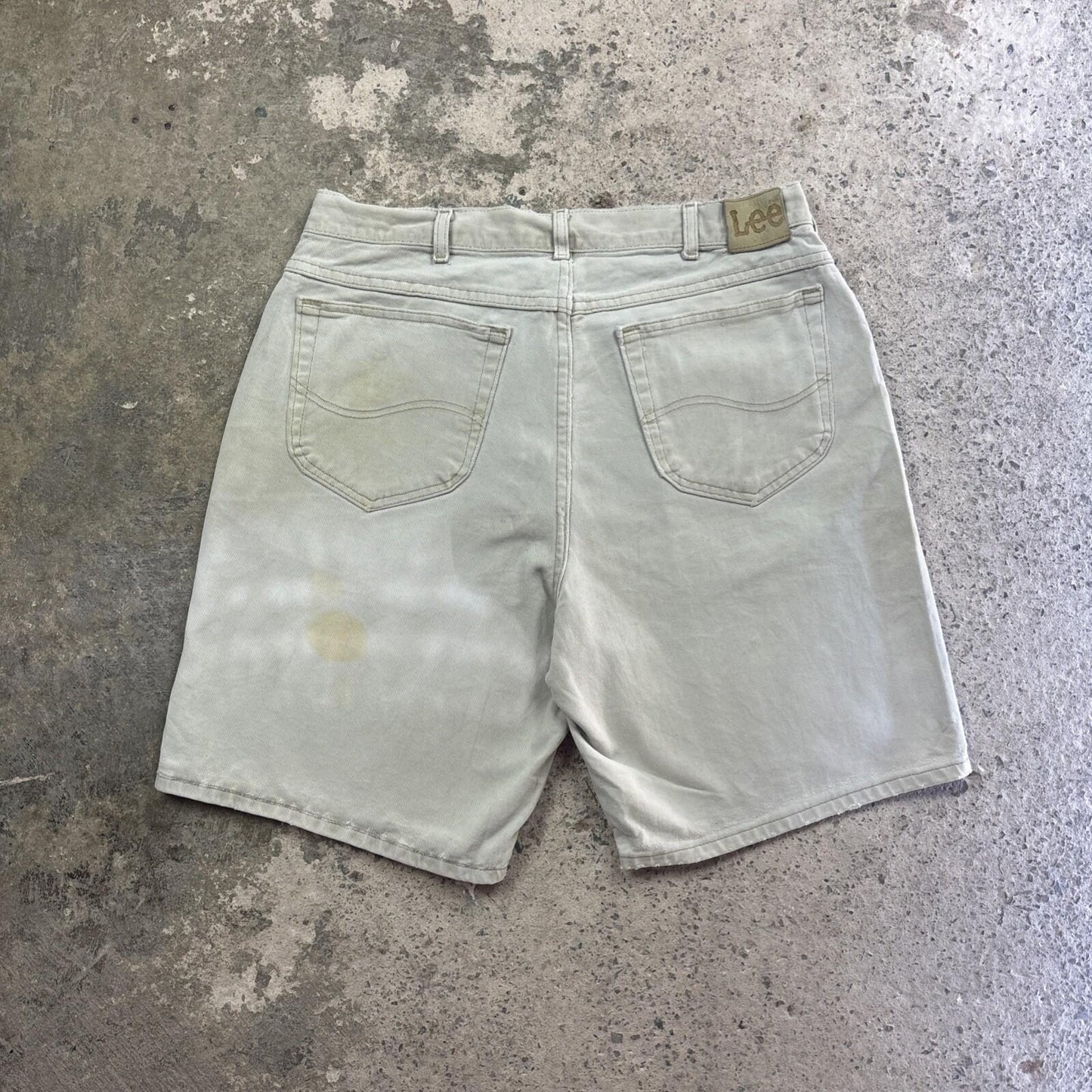 Vintage Beige Lee Relaxed  Jean Shorts | W36"