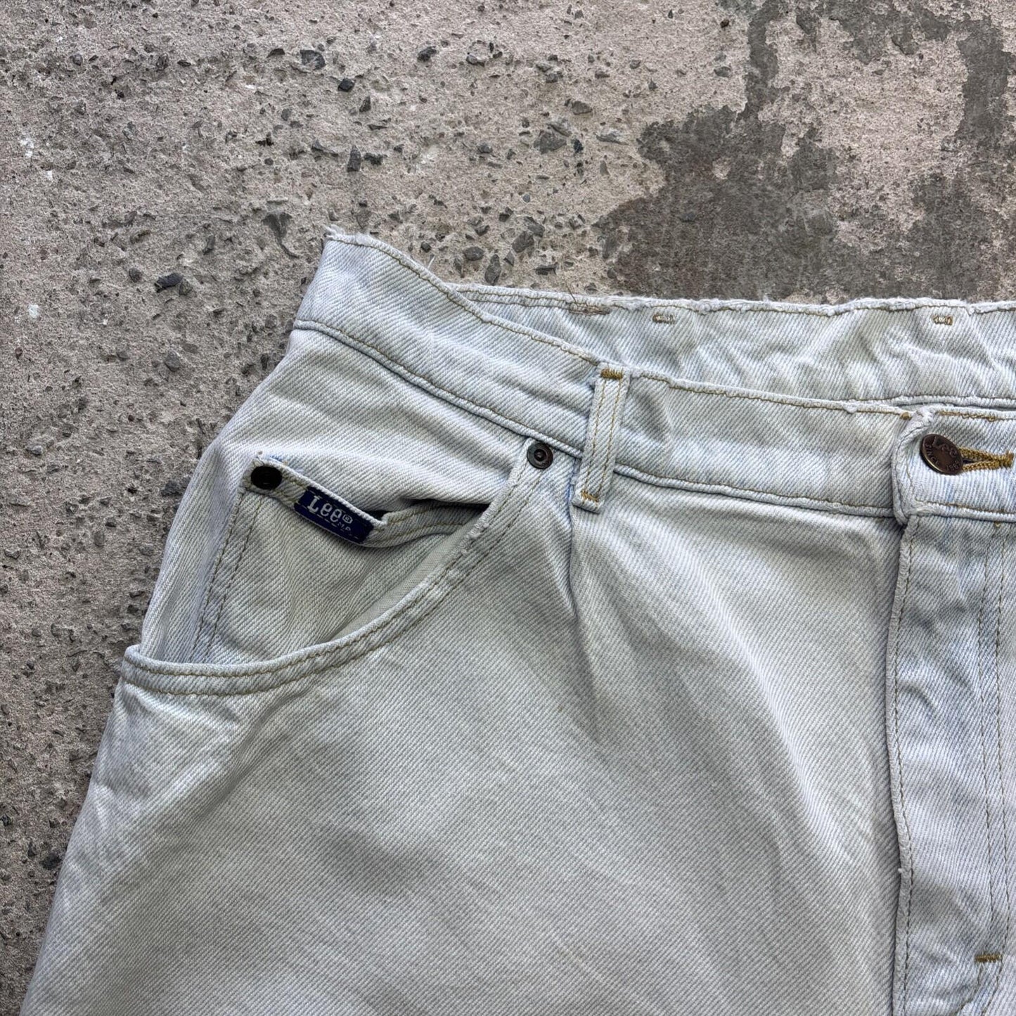Light Blue Denim Lee Men’s Cut Off Short Shorts | W35
