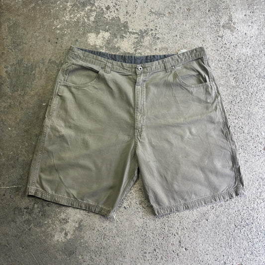 Khaki Green Cotton Wrangler Carpenter Shorts | W42