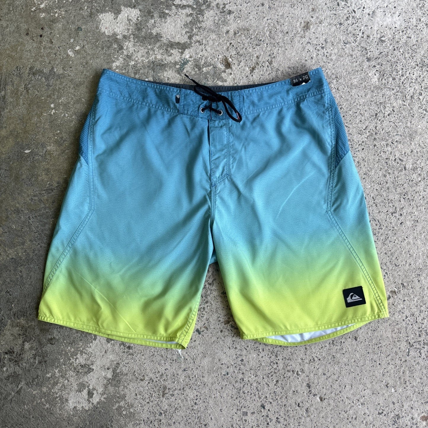 Blue & Yellow Quiksilver Gradient Board Shorts | W36"
