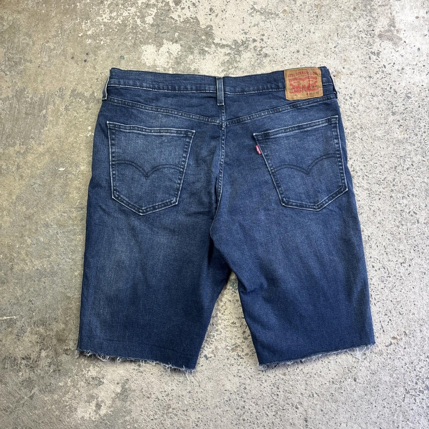 Navy Denim Levi’s Cut Off Jean Shorts | W36"