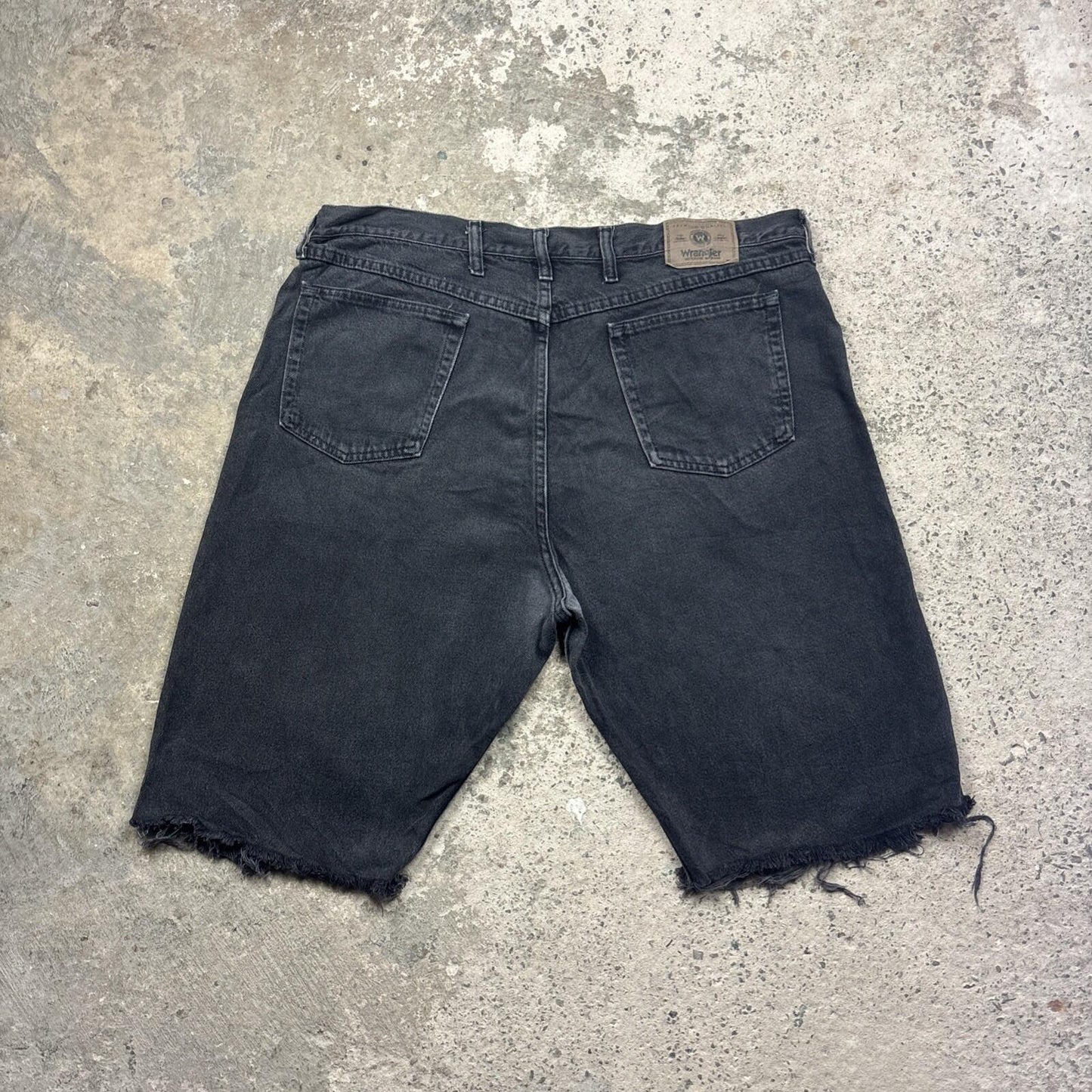 Black Denim Wrangler Cut Off Jean Shorts | W40"