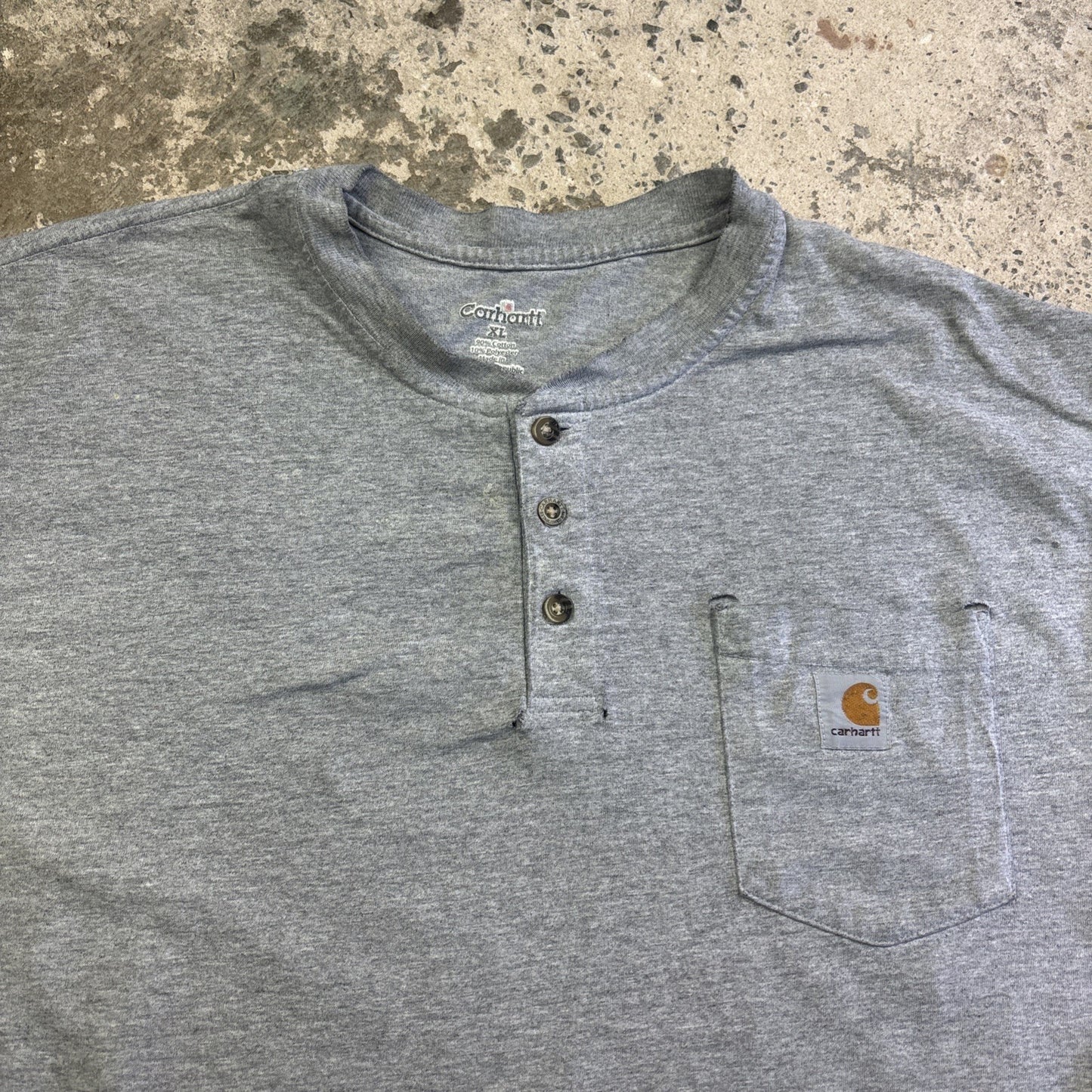 Vintage Grey Carhartt Button-up Men’s T-shirt | Size XL
