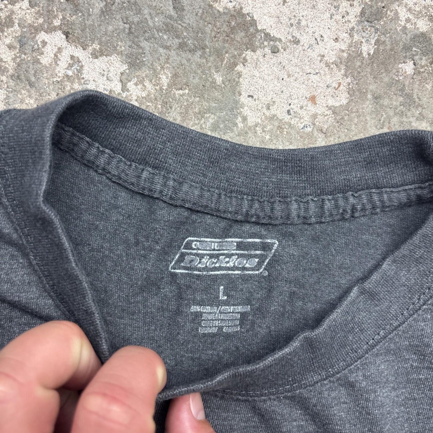 Grey Dickies Single Pocket Men’s T-shirt | L