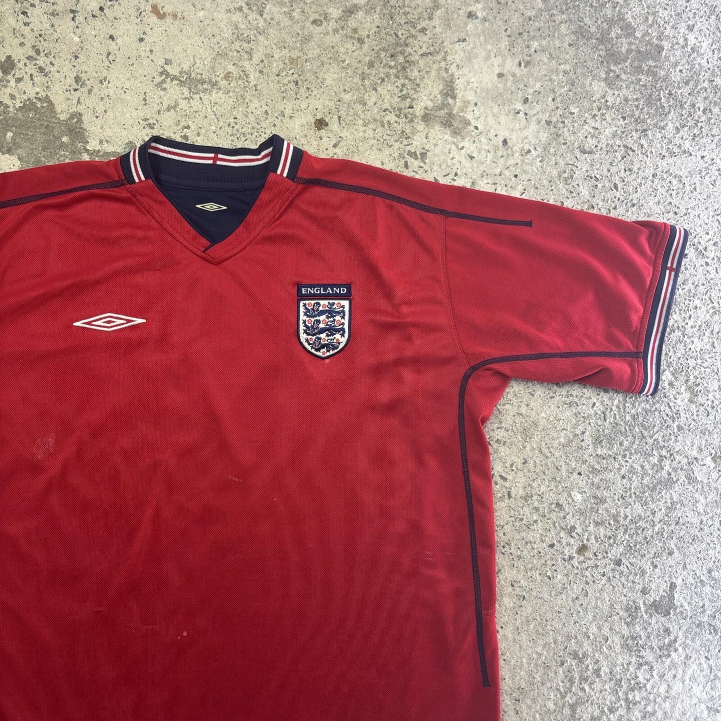 Navy & Red Reversible England Umbro 2002/2004 Football Shirt | Size XL