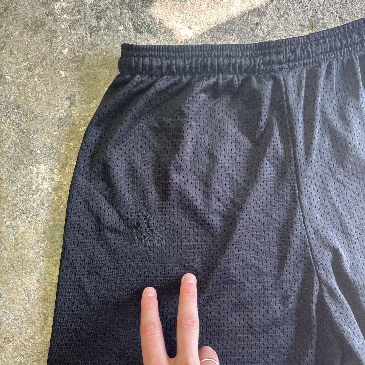 Black Elasticated Waist Football Shorts | Size: M