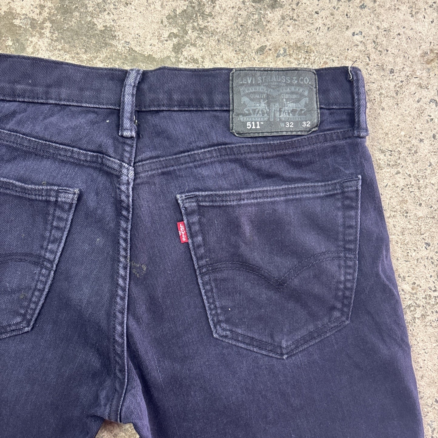 Dark Blue Levis 511 Cut Off Denim Jean Shorts | W32"