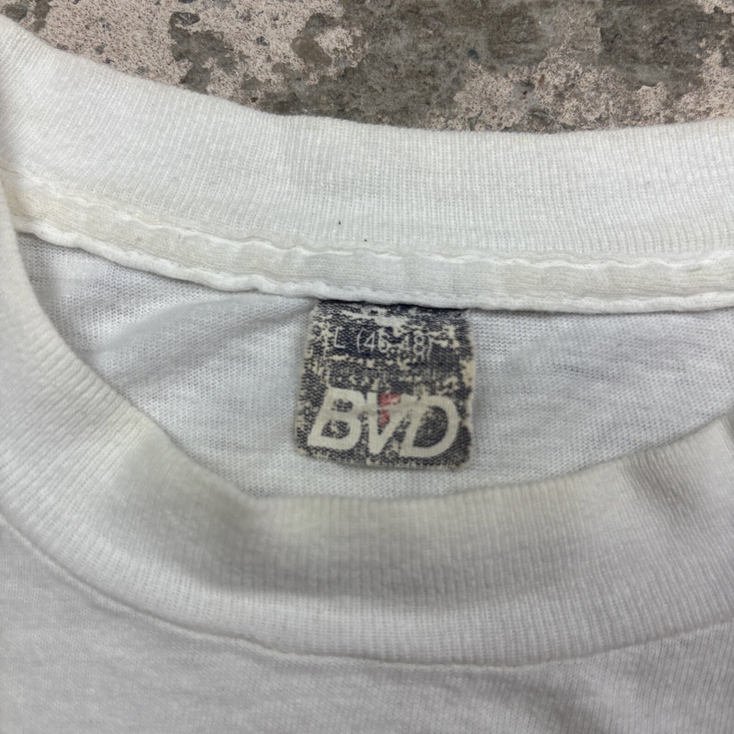 Vintage White Graphic Tennis Single Stitch T-Shirt | Size: L
