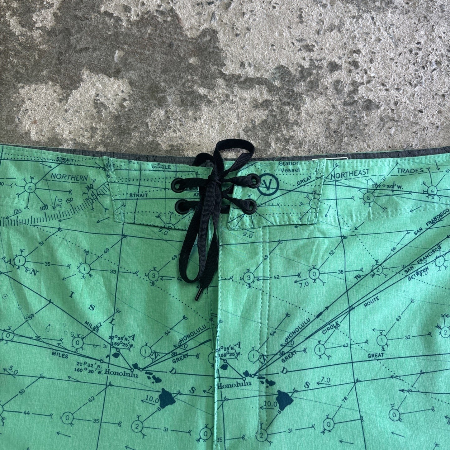 Green Hurley Pattern Print Board Shorts | W40"