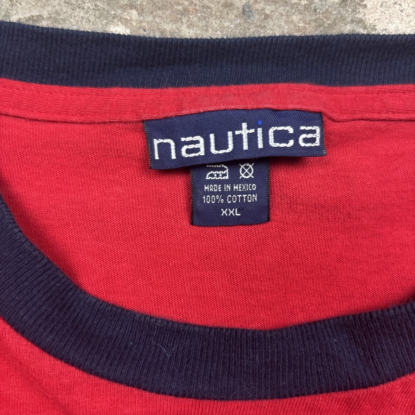 Red Long-Sleeve Náutica Graphic T-Shirt | Size: 2XL