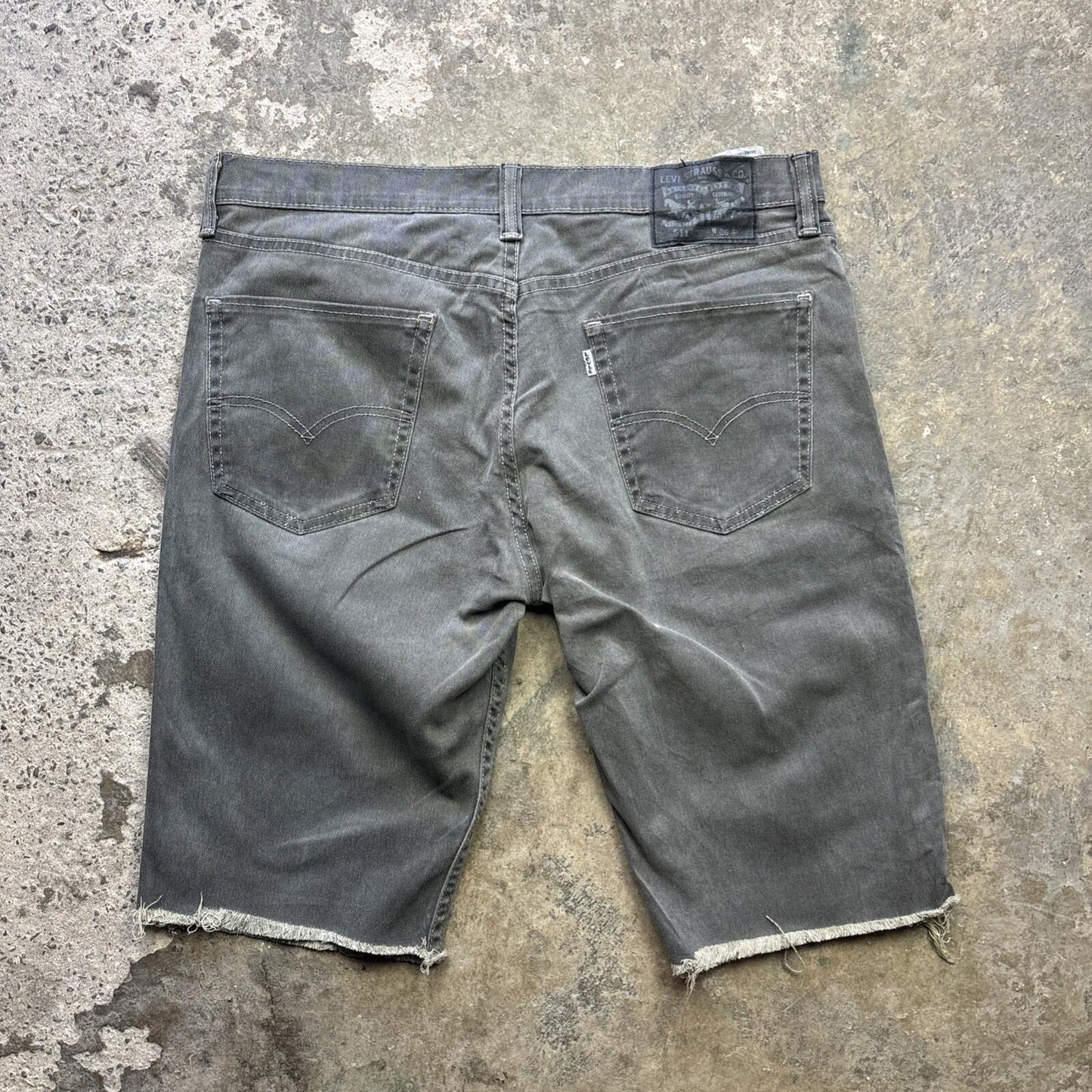 Grey Levi’s 511 Men’s Denim Cut Off Shorts - W36
