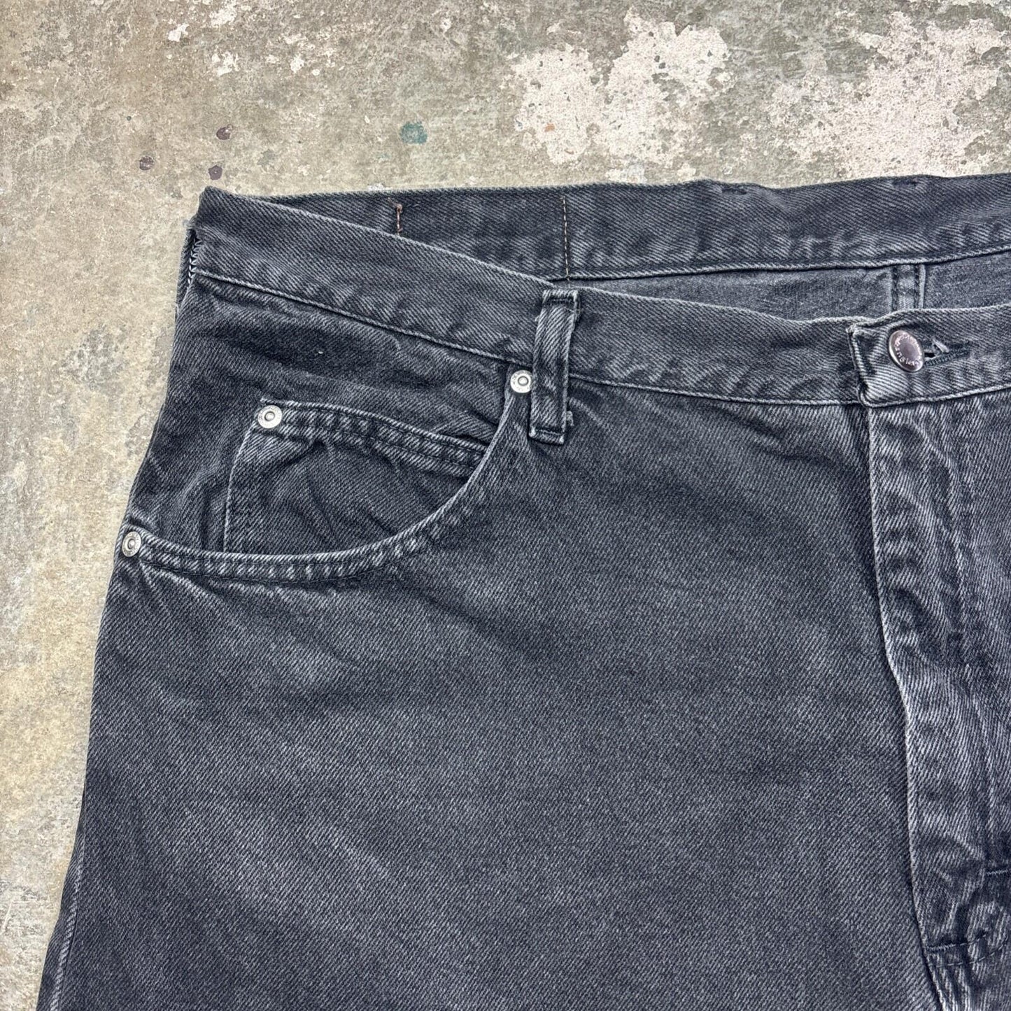 Black Denim Wrangler Cut Off Jean Shorts | W40"