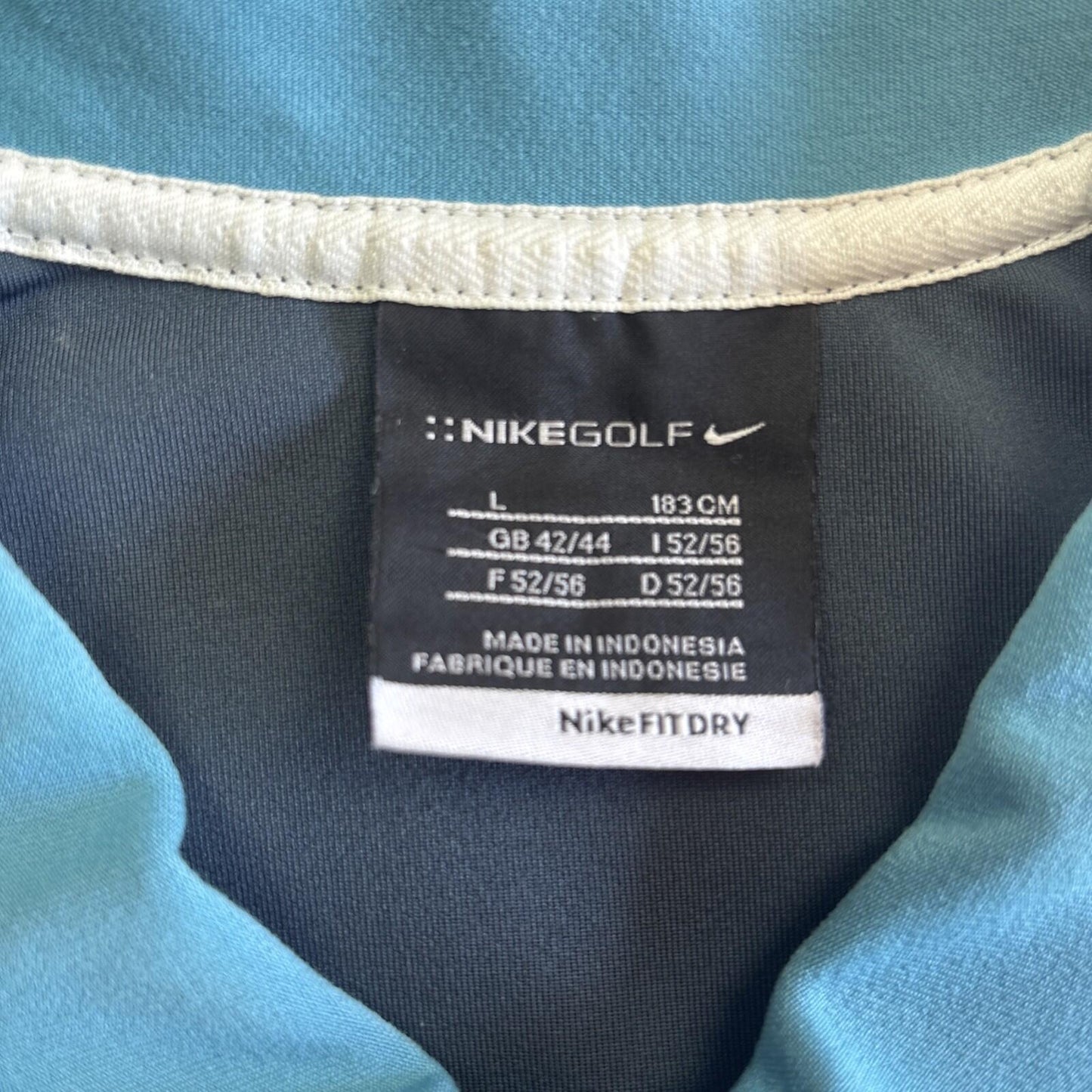 Navy & Blue Nike Dri-Fit Golf Button Up Polo Shirt | Size: L
