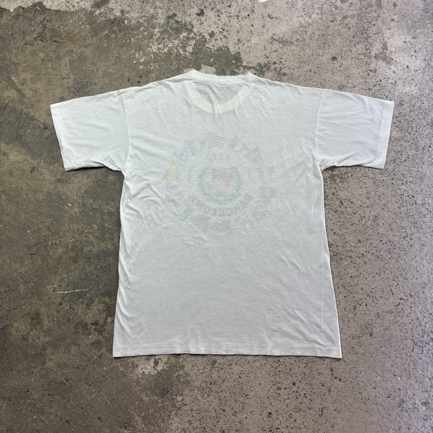 Vintage White Barcelona 1992 Olympics Graphic T-Shirt | Size L