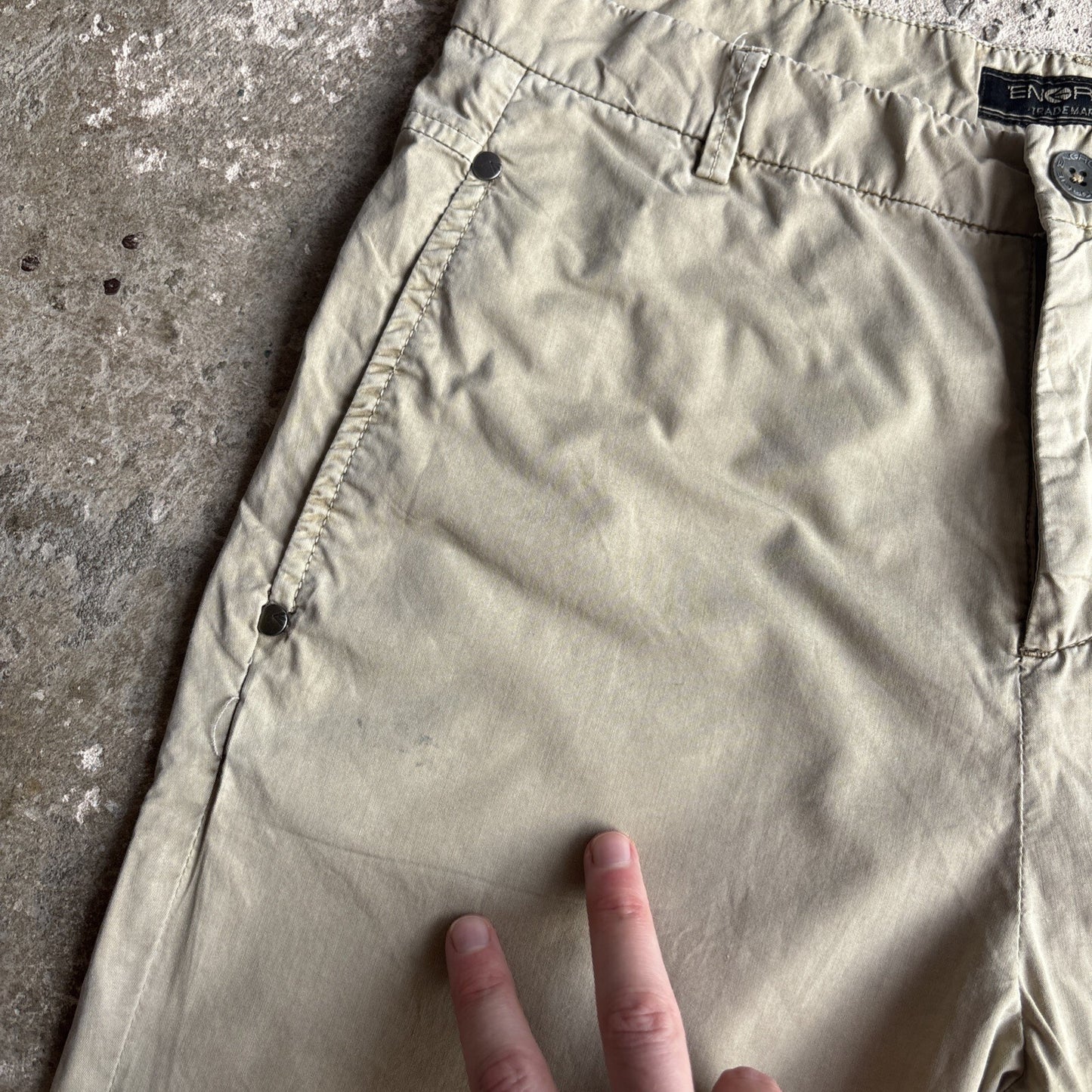 Light Khaki Green Energie Cotton Chino Shorts | W30