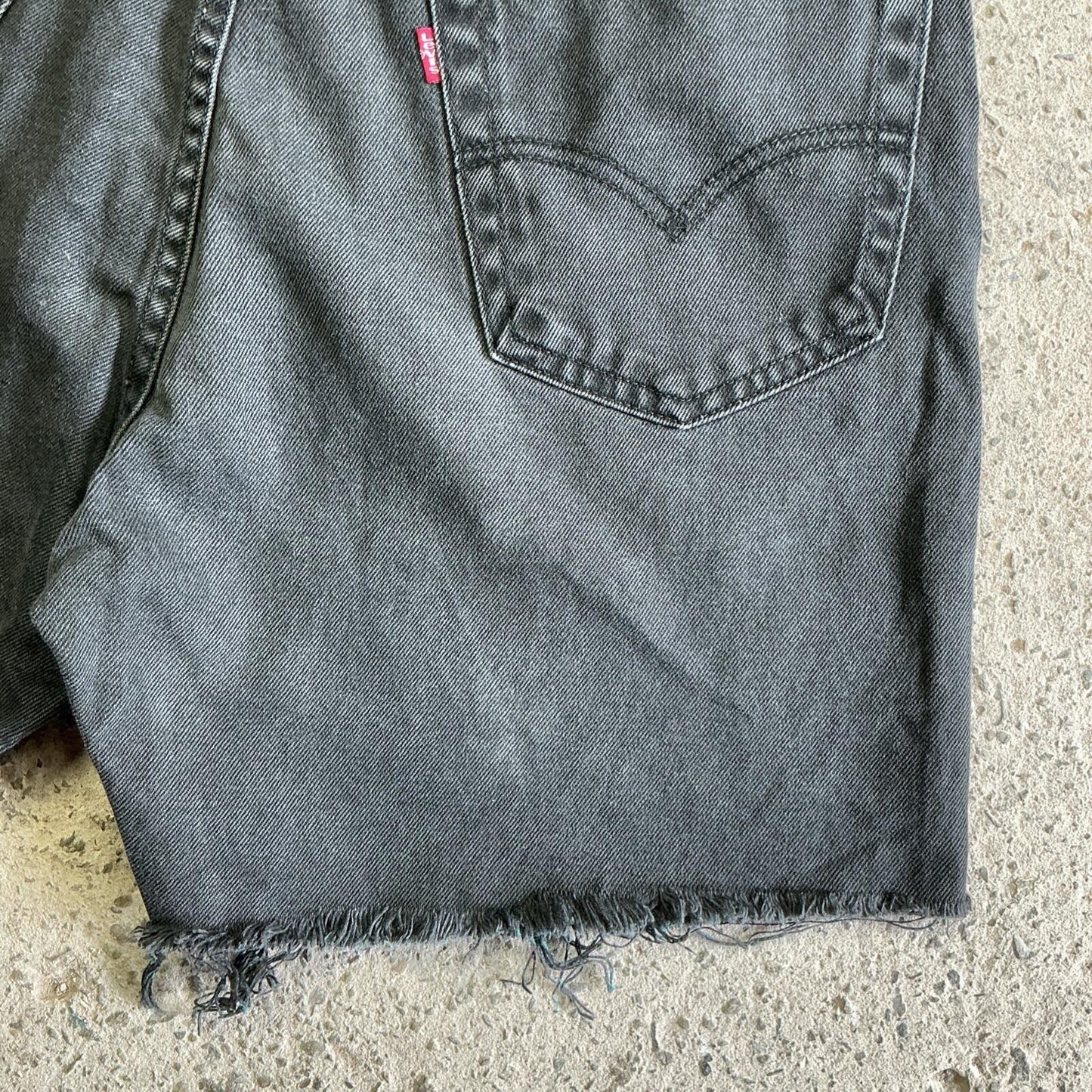 Black Levi’s Denim Jean Shorts with Cut Offs | W36