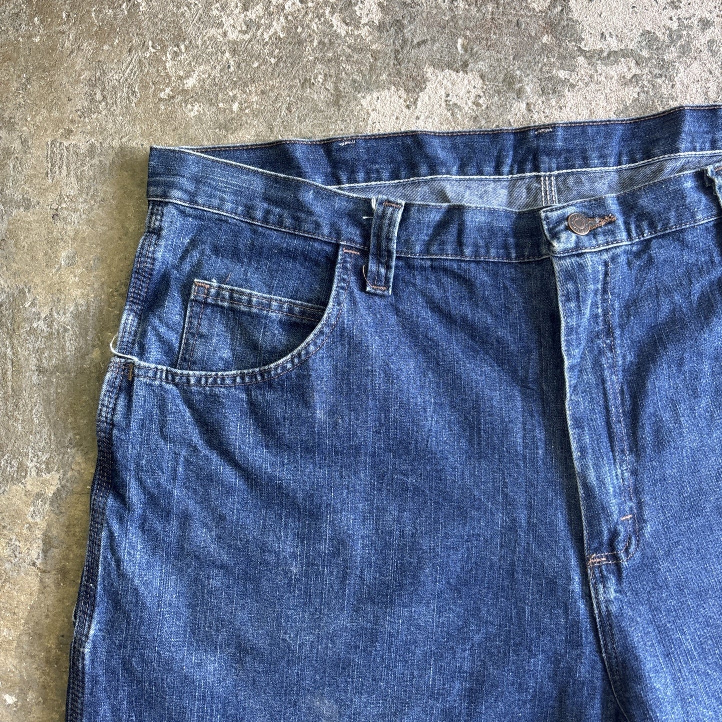 Blue Denim Wrangler Carpenter Jean Shorts | W42"