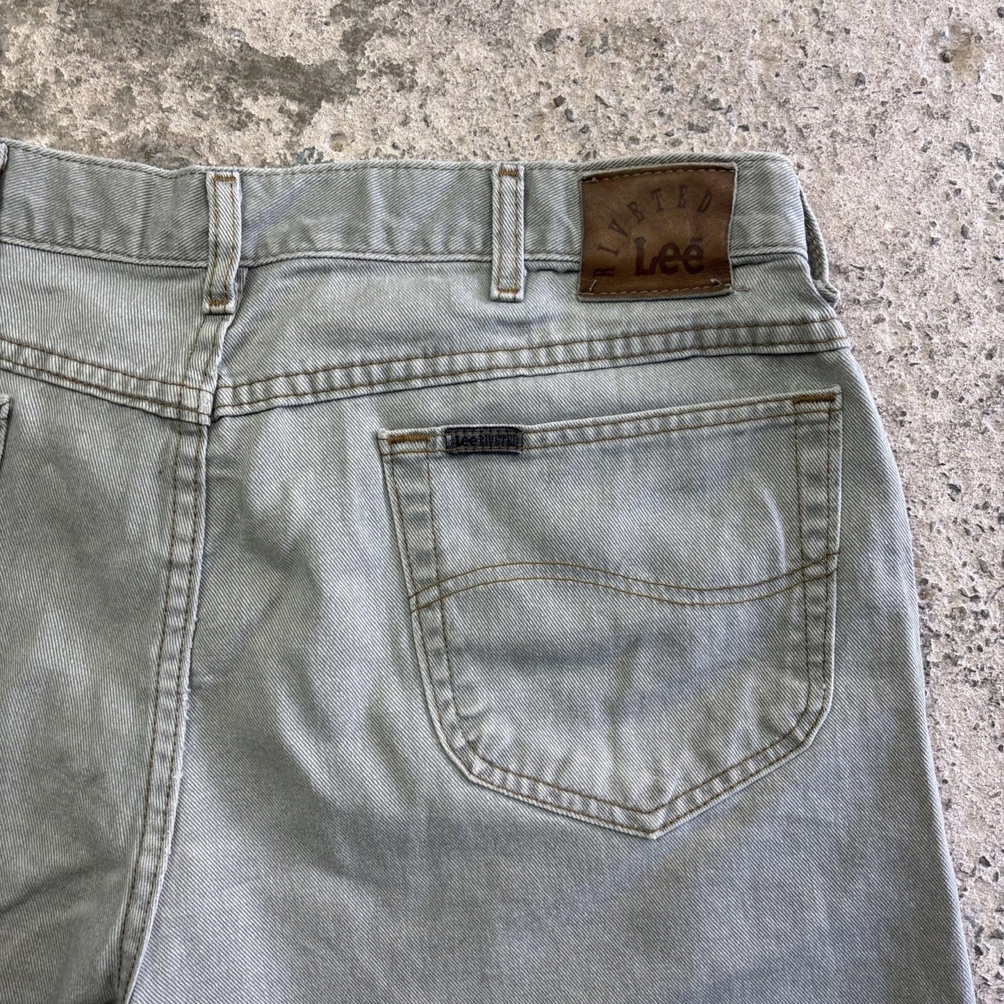 Grey Denim Lee Relaxed Fit Denim Jean Shorts | W38"