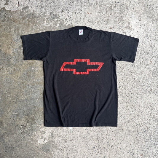 Black Chevrolet Graphic Print Single Stitch T-Shirt | Size L
