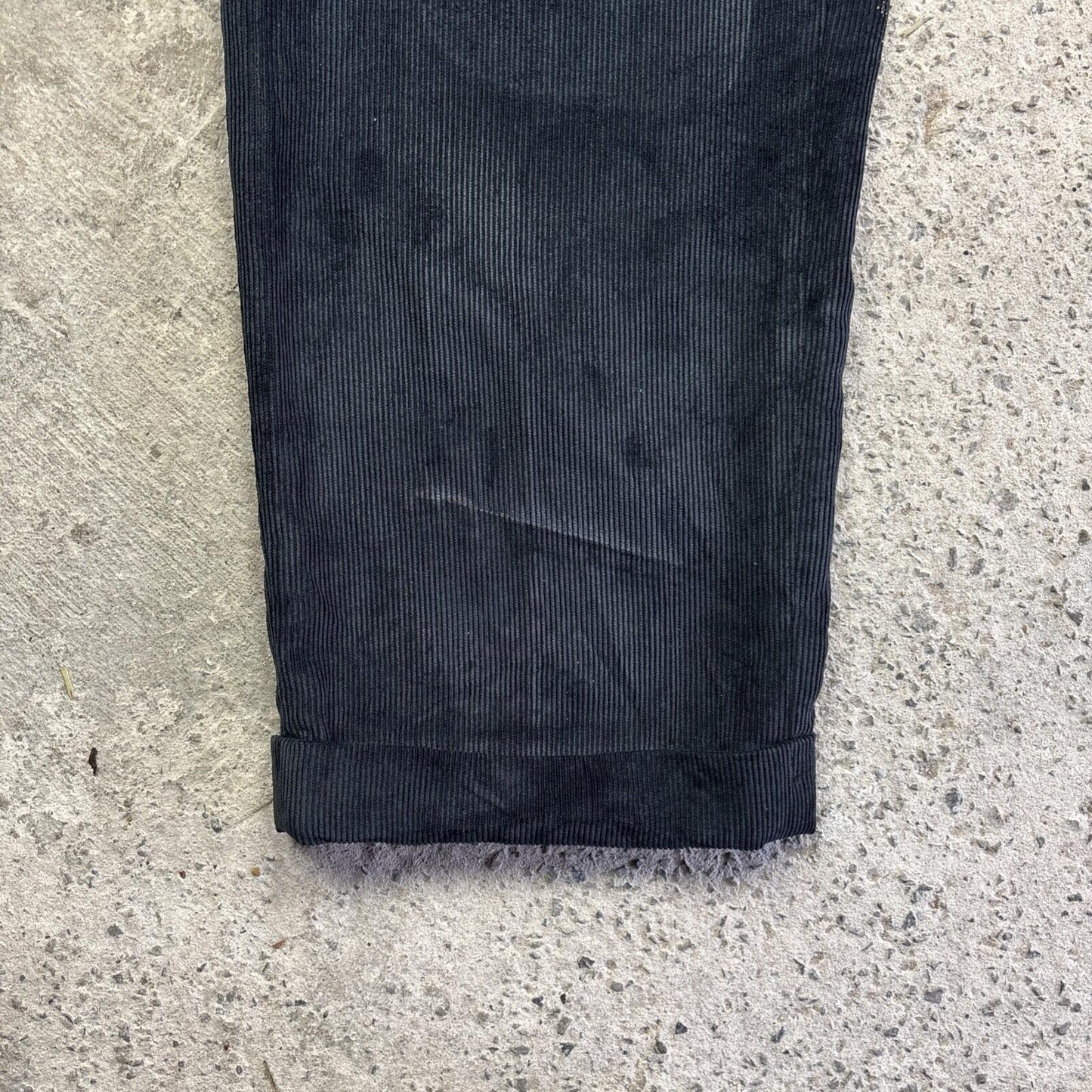 Black Corduroy George Straight Trousers | W30