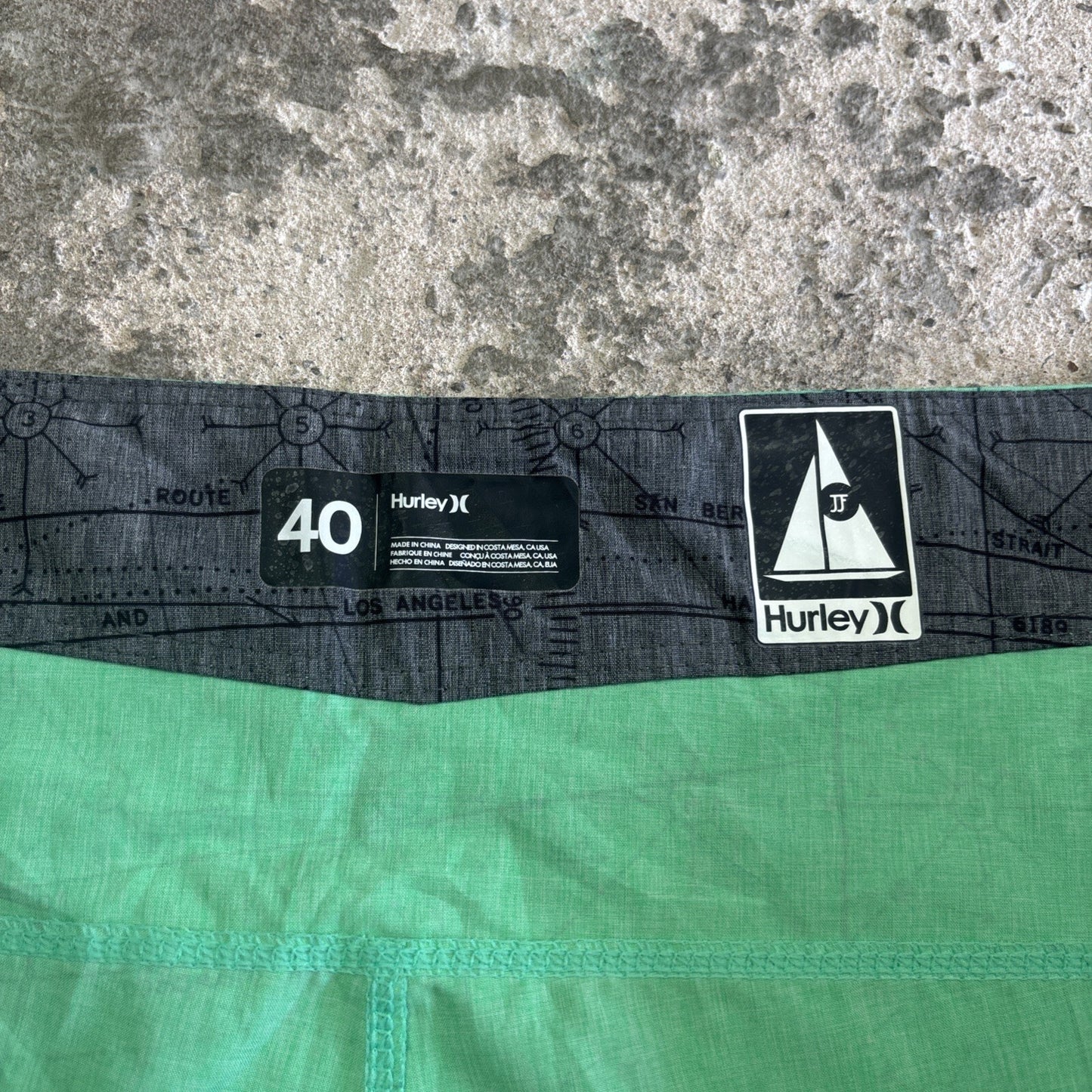 Green Hurley Pattern Print Board Shorts | W40"