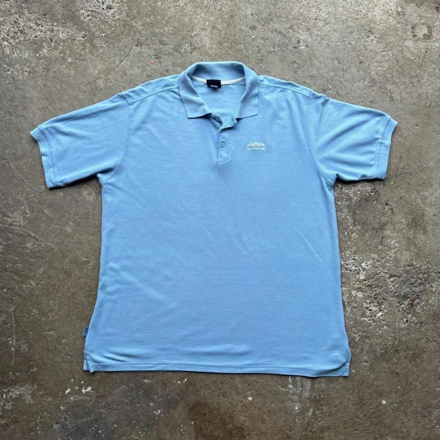 00s Baby blue Umbro Polo shirt - XXL